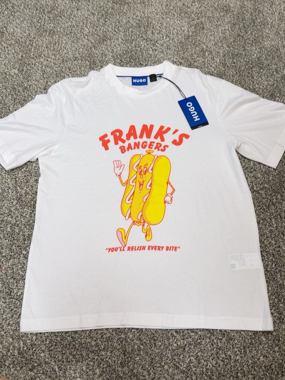 HUGO Boss Frank’s Bangers Graphic T-Shirt White Men’s Small NWT